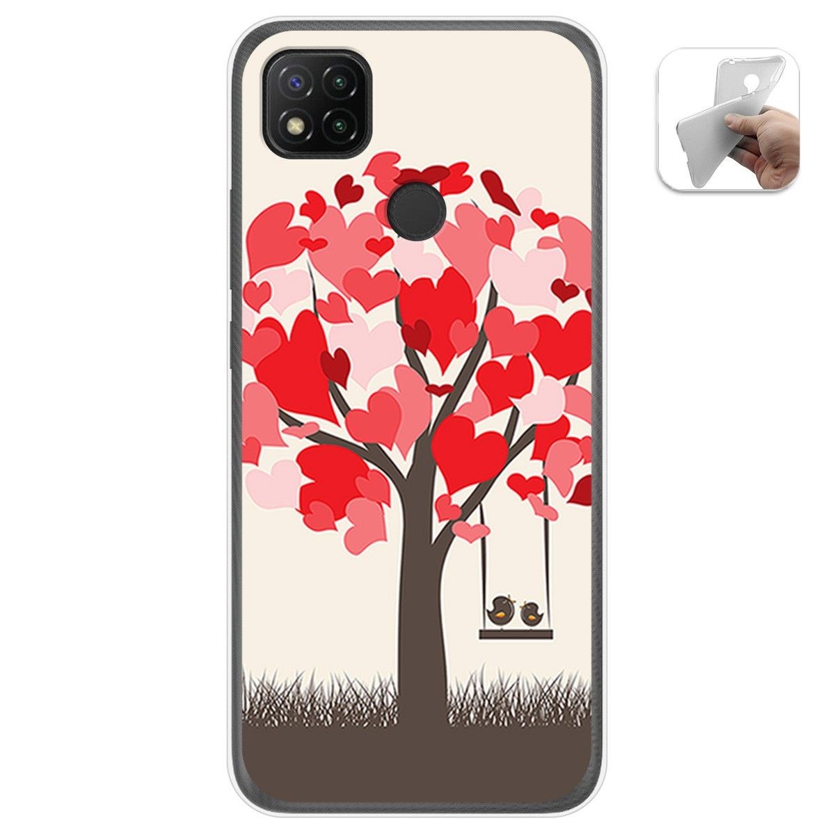 Funda Gel Tpu para Xiaomi Redmi 9C diseño Pajaritos Dibujos