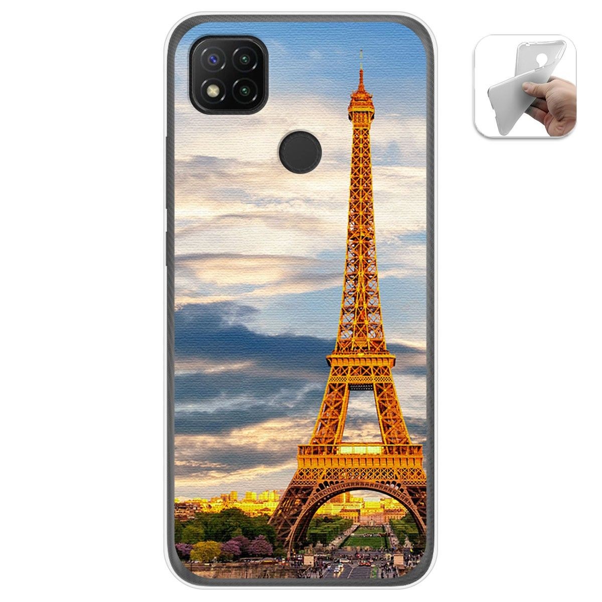 Funda Gel Tpu para Xiaomi Redmi 9C diseño Paris Dibujos