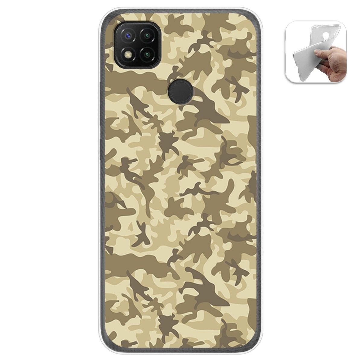 Funda Gel Tpu para Xiaomi Redmi 9C diseño Sand Camuflaje Dibujos