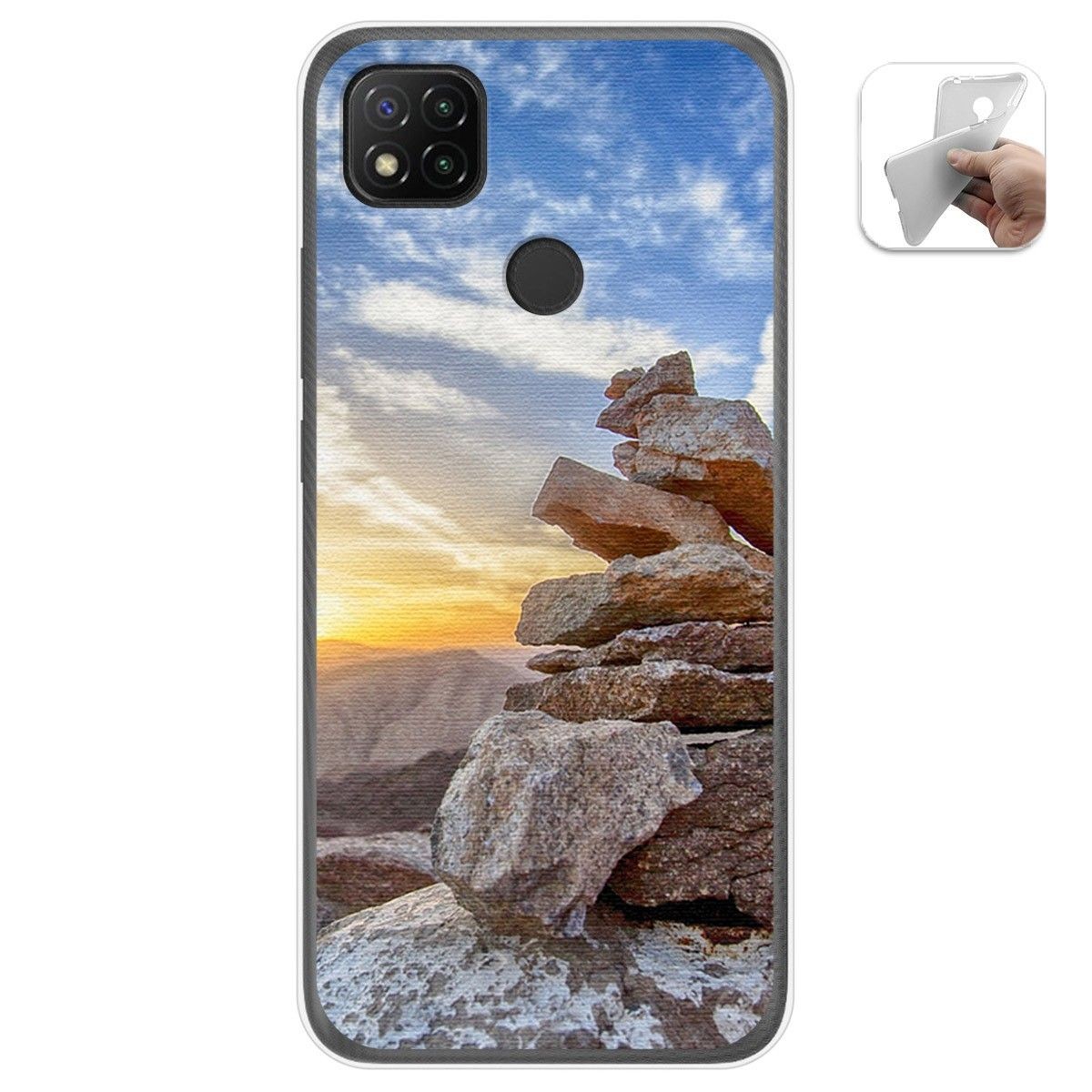 Funda Gel Tpu para Xiaomi Redmi 9C diseño Sunset Dibujos