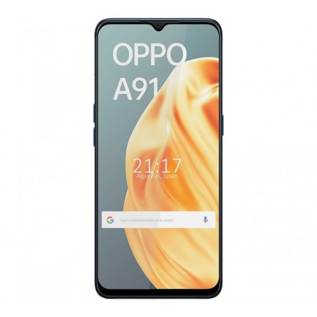 Protector Cristal Templado Completo 5D Full Glue Negro para Oppo A91 Vidrio