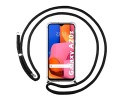 Funda Colgante Transparente para Samsung Galaxy A20s con Cordon Negro