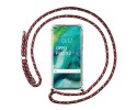 Funda Colgante Transparente para Oppo Find X2 Pro con Cordon Rosa / Dorado