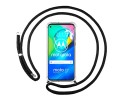 Funda Colgante Transparente para Motorola Moto G8 Power con Cordon Negro