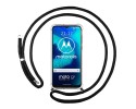 Funda Colgante Transparente para Motorola Moto G8 Power Lite con Cordon Negro
