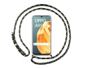 Funda Colgante Transparente para Oppo A91 con Cordon Verde / Dorado