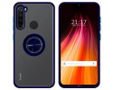 Funda Mate con Borde Azul y Anillo Giratorio 360 para Xiaomi Redmi Note 8T