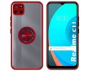 Funda Mate con Borde Rojo y Anillo Giratorio 360 para Realme C11