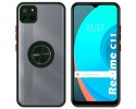 Funda Mate con Borde Verde y Anillo Giratorio 360 para Realme C11