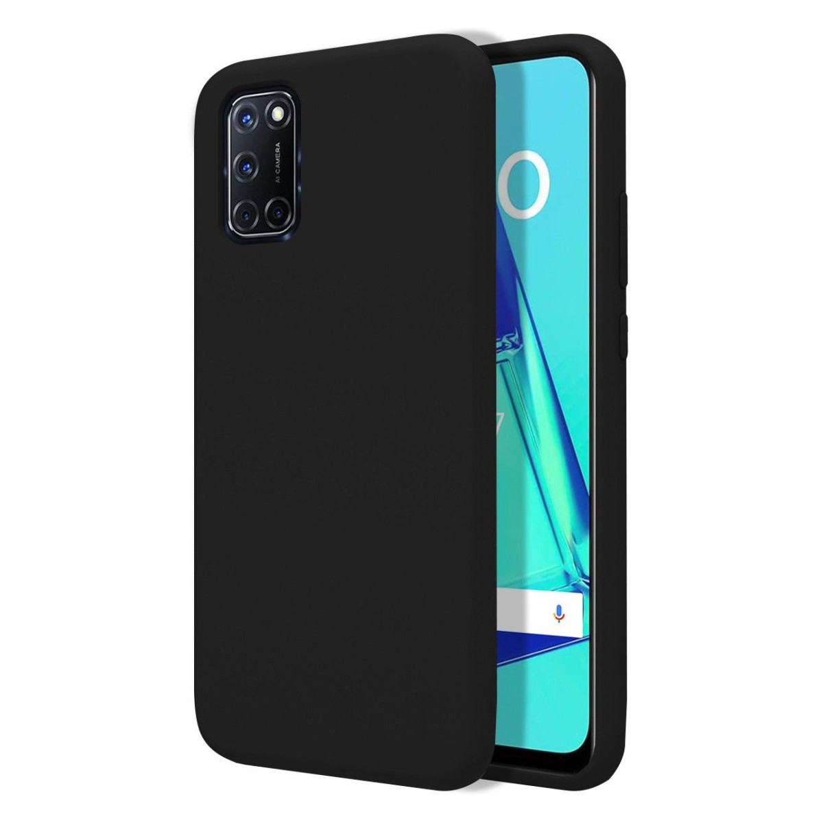 Funda Silicona Líquida Ultra Suave para Oppo A52 / A72 color Negra
