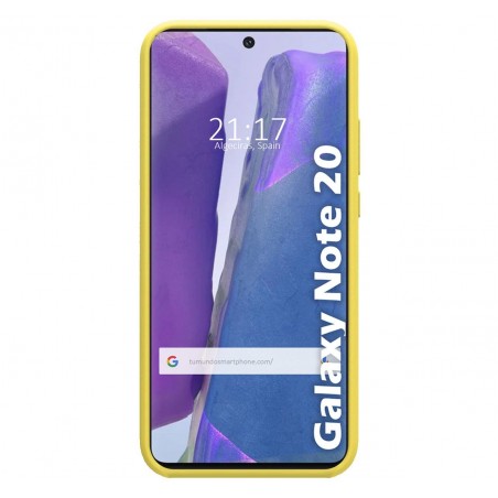 Funda Silicona Líquida Ultra Suave para Samsung Galaxy Note 20 color Amarilla