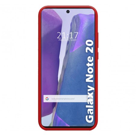 Funda Silicona Líquida Ultra Suave para Samsung Galaxy Note 20 color Roja