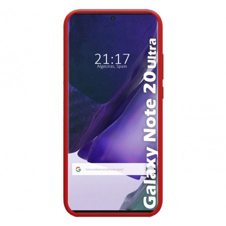 Funda Silicona Líquida Ultra Suave para Samsung Galaxy Note 20 Ultra color Roja
