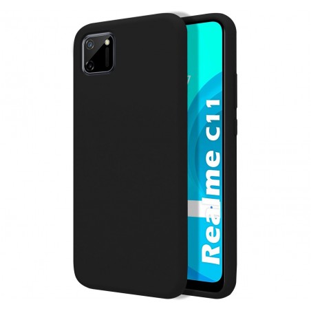 Funda Silicona Líquida Ultra Suave para Realme C11 color Negra