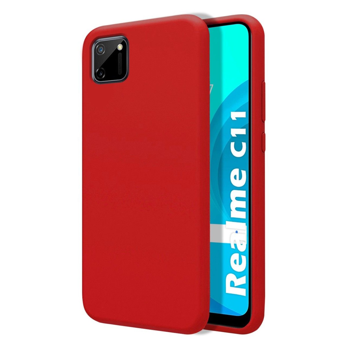 Funda Silicona Líquida Ultra Suave para Realme C11 color Roja
