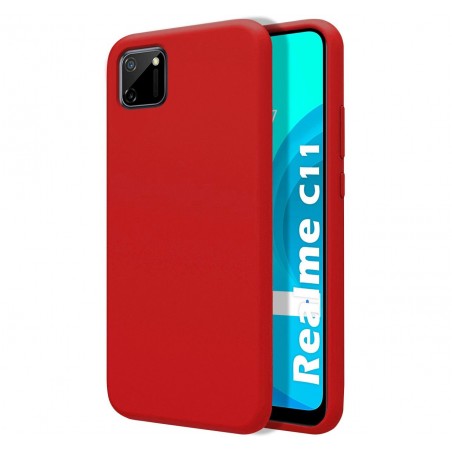 Funda Silicona Líquida Ultra Suave para Realme C11 color Roja
