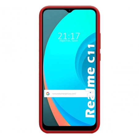 Funda Silicona Líquida Ultra Suave para Realme C11 color Roja