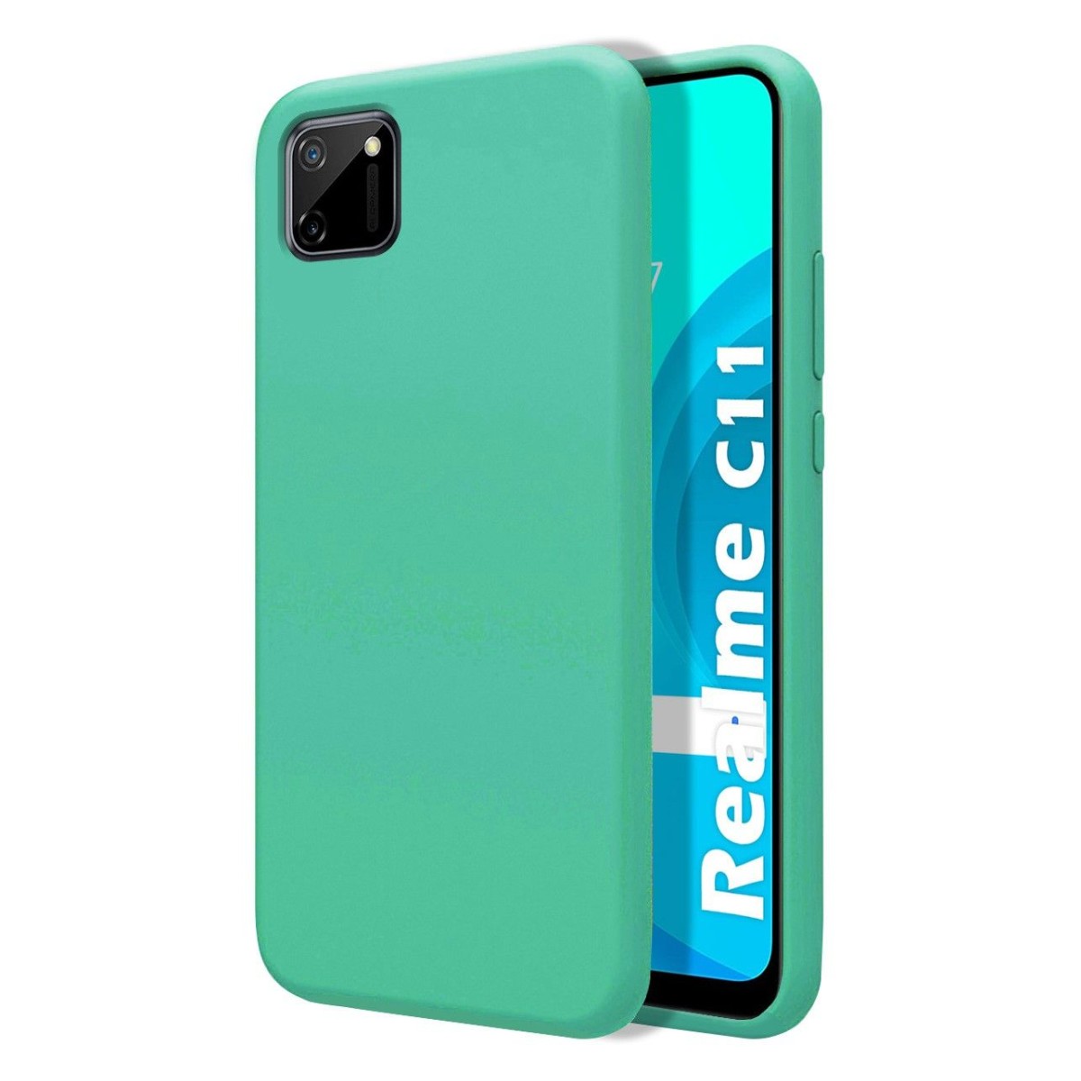 Funda Silicona Líquida Ultra Suave para Realme C11 color Verde