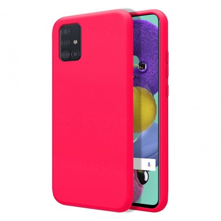 Funda Silicona Líquida Ultra Suave para Samsung Galaxy A51 5G color Rosa Fucsia