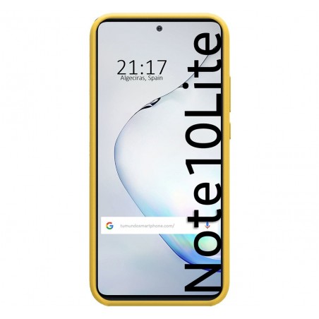 Funda Silicona Líquida Ultra Suave para Samsung Galaxy Note 10 Lite color Amarilla