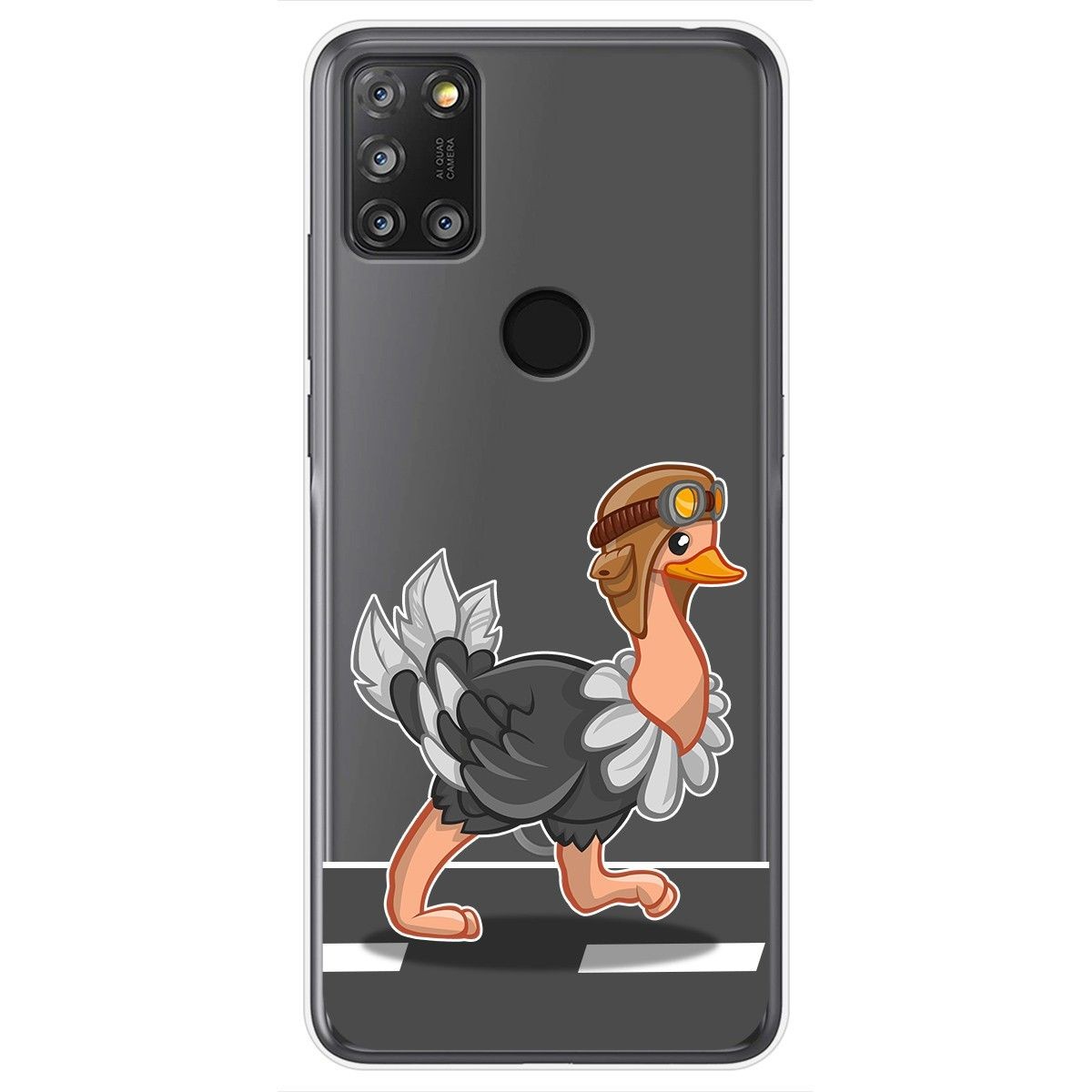 Funda Gel Transparente para Alcatel 3X 4CAM diseño Avestruz Dibujos