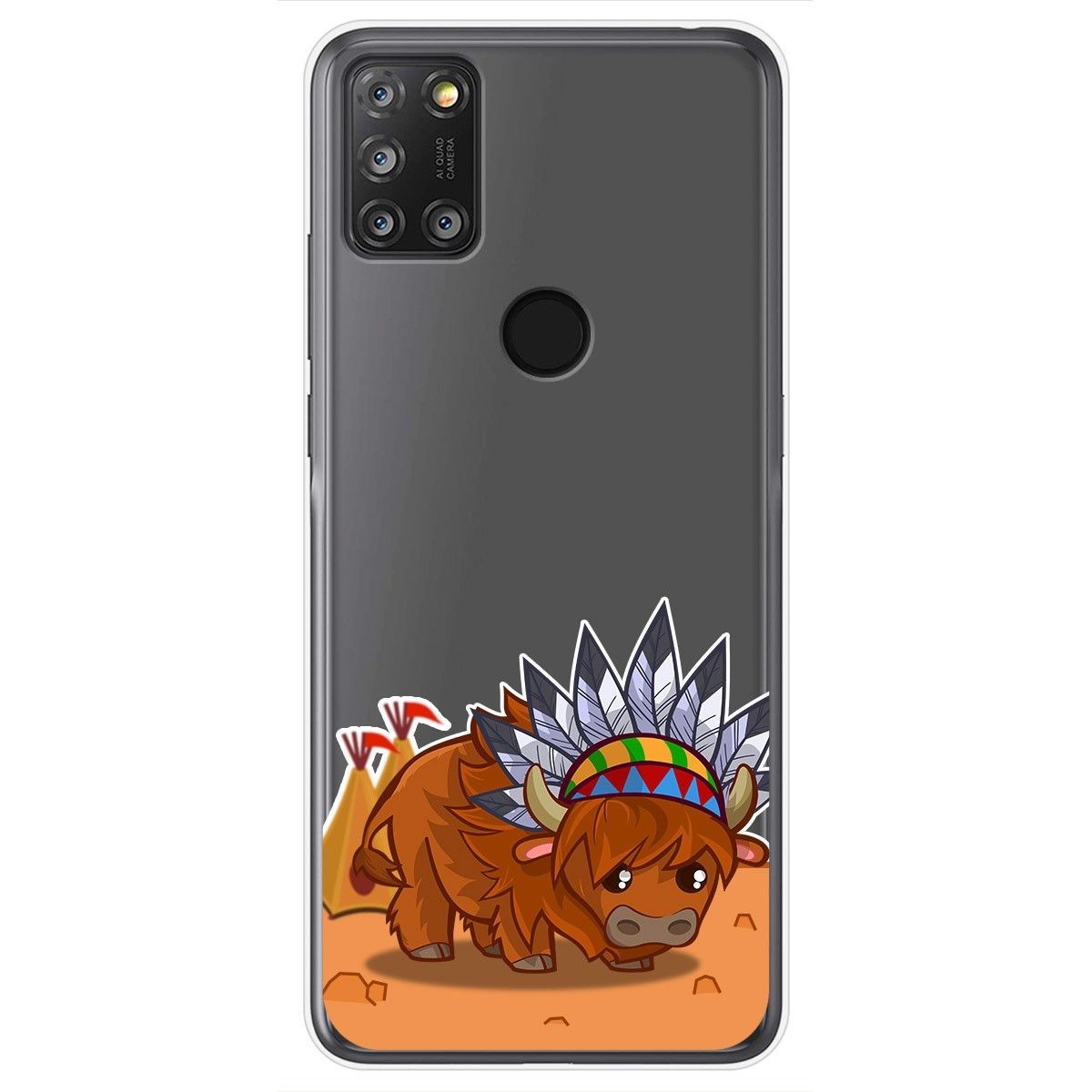 Funda Gel Transparente para Alcatel 3X 4CAM diseño Bufalo Dibujos