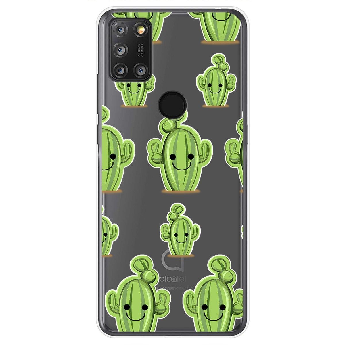 Funda Gel Transparente para Alcatel 3X 4CAM diseño Cactus Dibujos