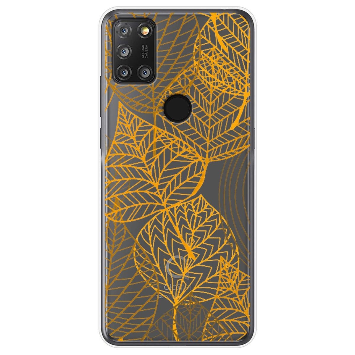 Funda Gel Transparente para Alcatel 3X 4CAM diseño Hojas Dibujos