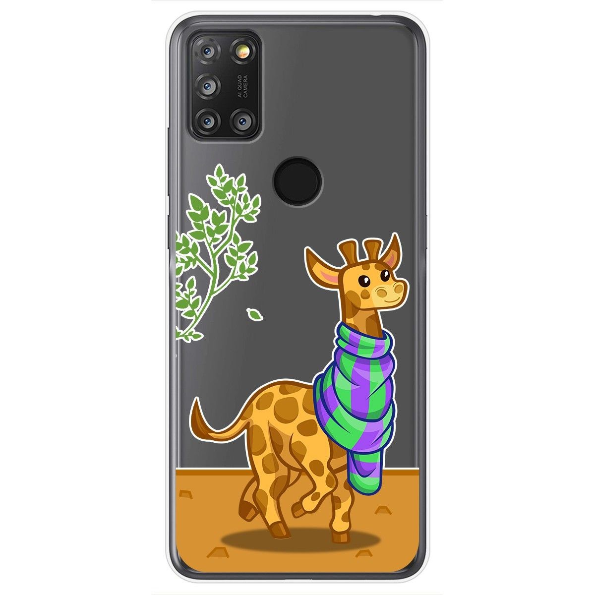 Funda Gel Transparente para Alcatel 3X 4CAM diseño Jirafa Dibujos