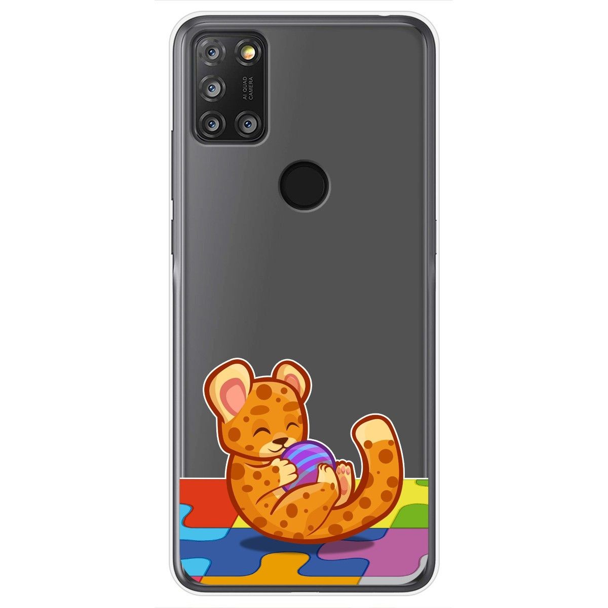 Funda Gel Transparente para Alcatel 3X 4CAM diseño Leopardo Dibujos