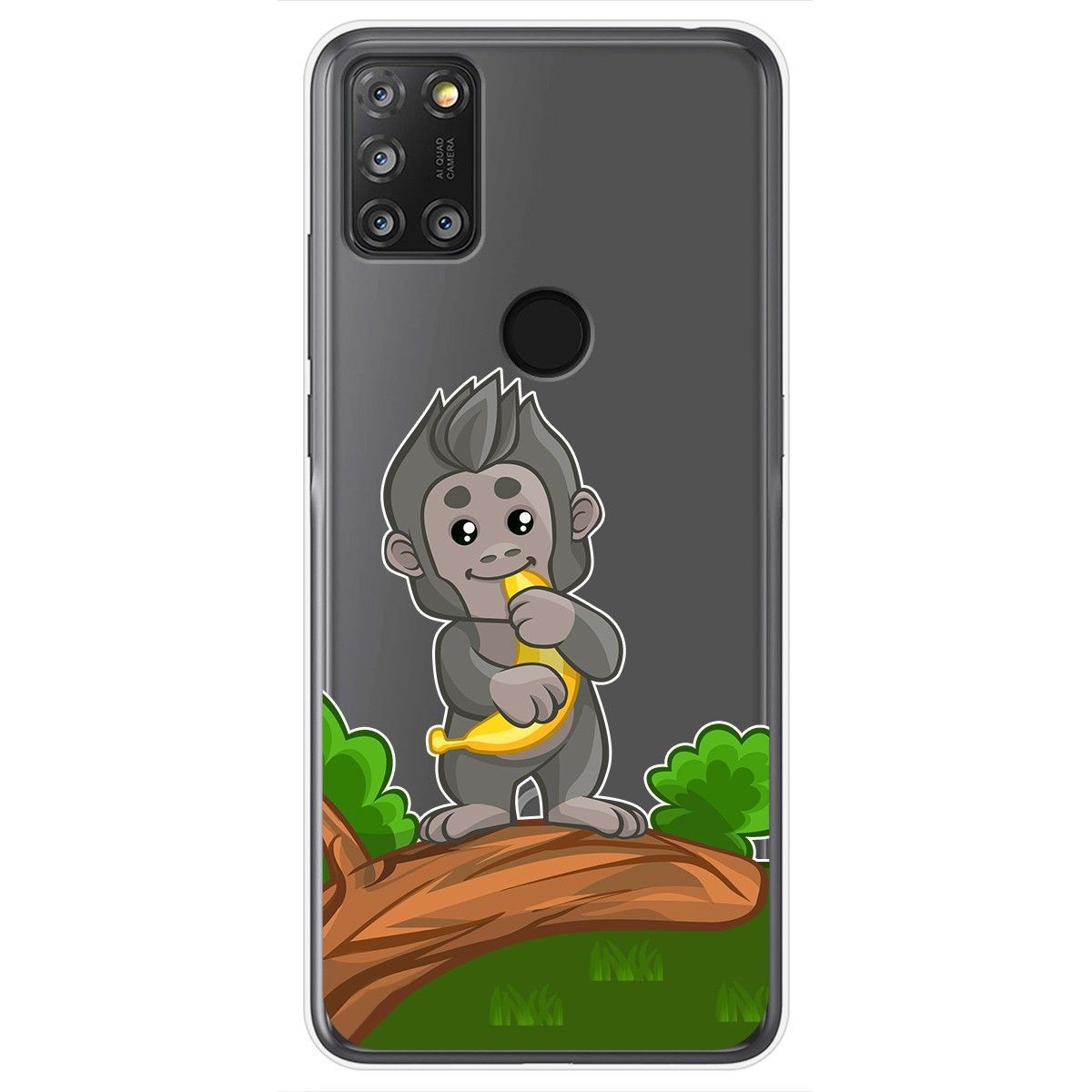Funda Gel Transparente para Alcatel 3X 4CAM diseño Mono Dibujos