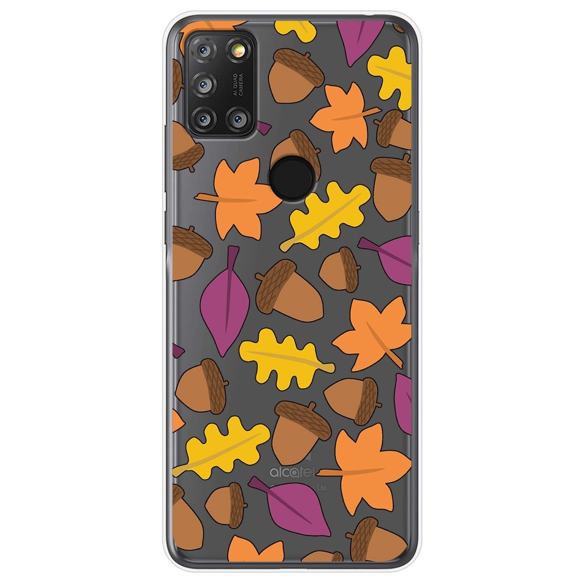 Funda Gel Transparente para Alcatel 3X 4CAM diseño Otoño Dibujos