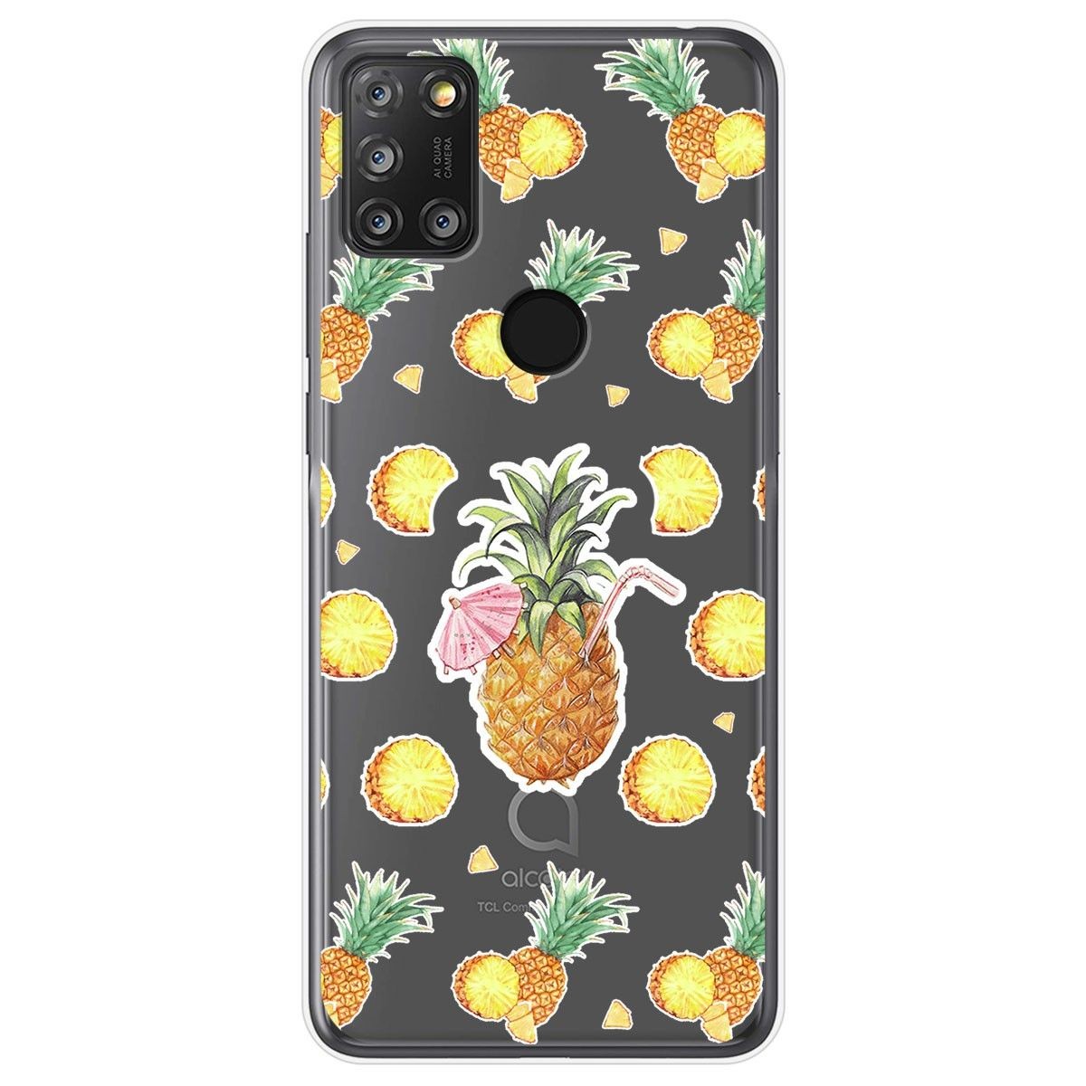 Funda Gel Transparente para Alcatel 3X 4CAM diseño Piña Dibujos