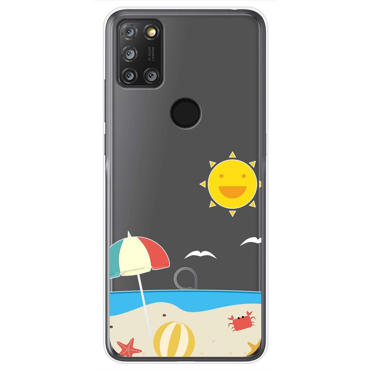Funda Gel Transparente para Alcatel 3X 4CAM diseño Playa Dibujos