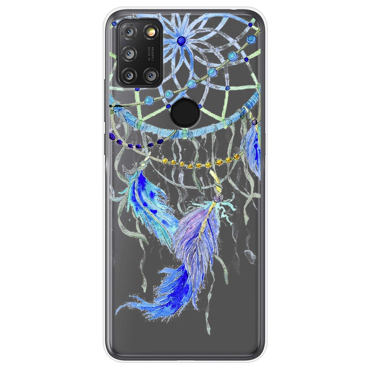 Funda Gel Transparente para Alcatel 3X 4CAM diseño Plumas Dibujos