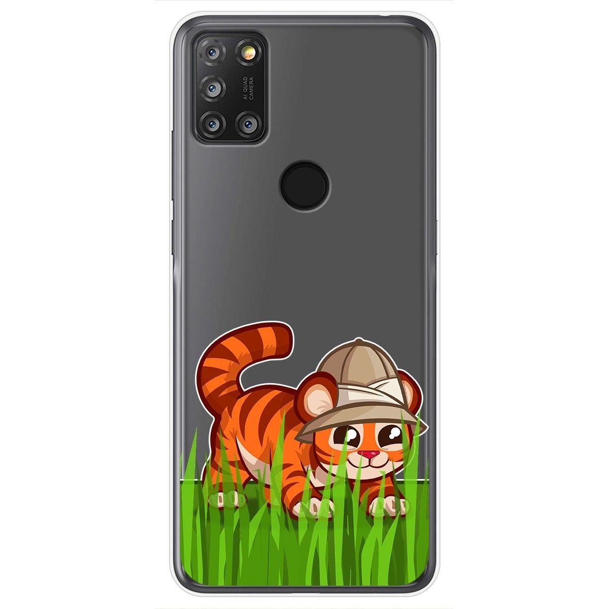 Funda Gel Transparente para Alcatel 3X 4CAM diseño Tigre Dibujos