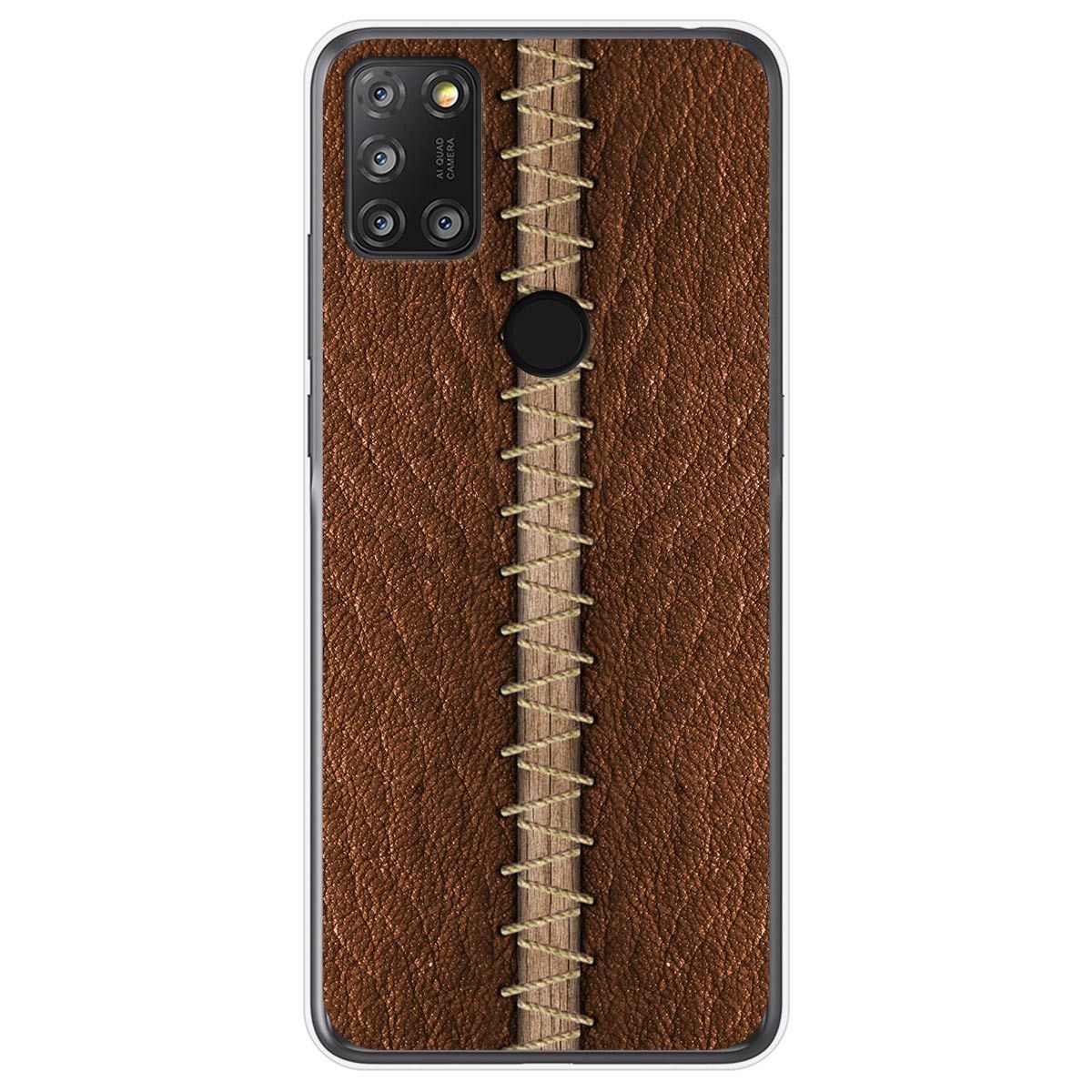 Funda Gel Tpu para Alcatel 3X 4CAM diseño Cuero 01 Dibujos