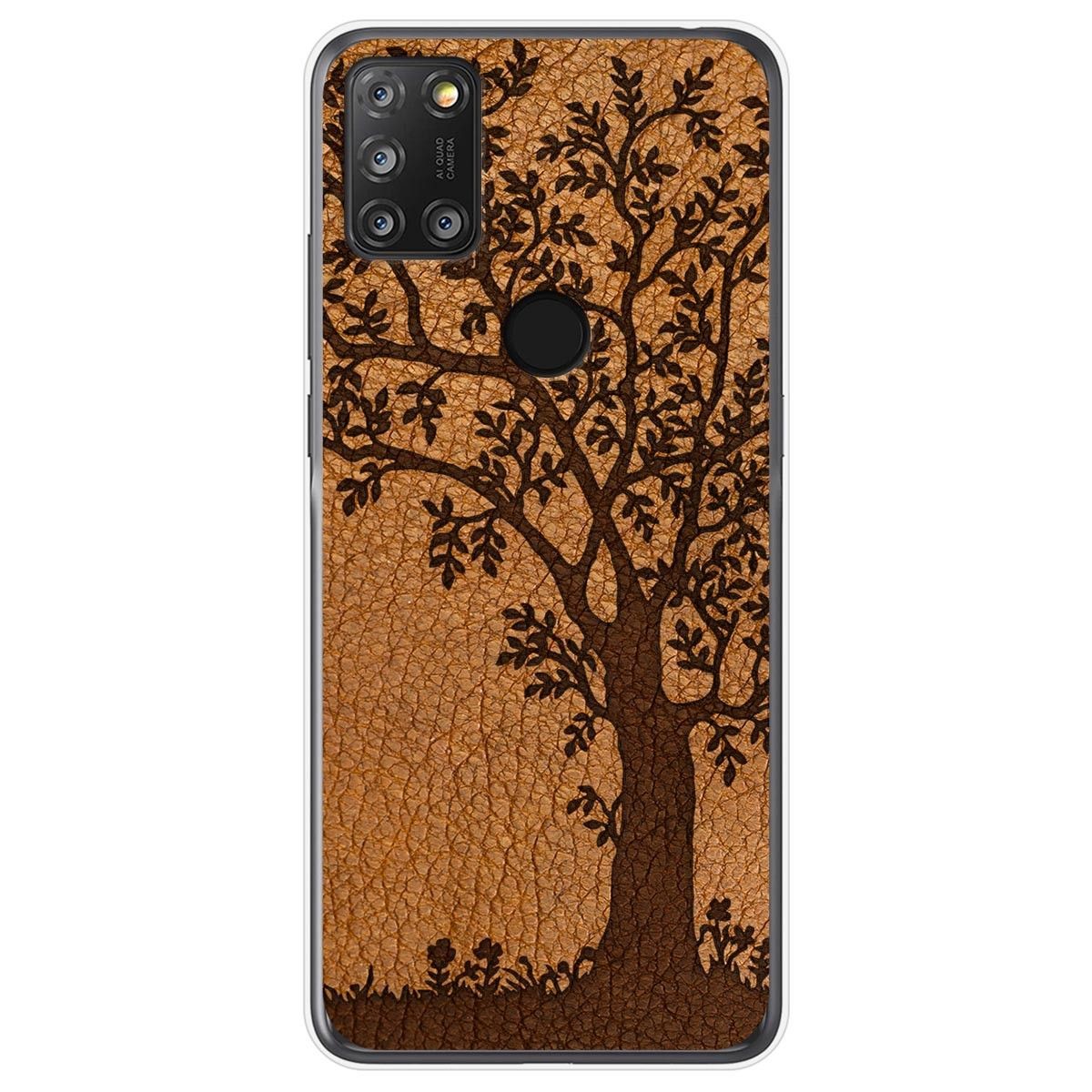 Funda Gel Tpu para Alcatel 3X 4CAM diseño Cuero 03 Dibujos