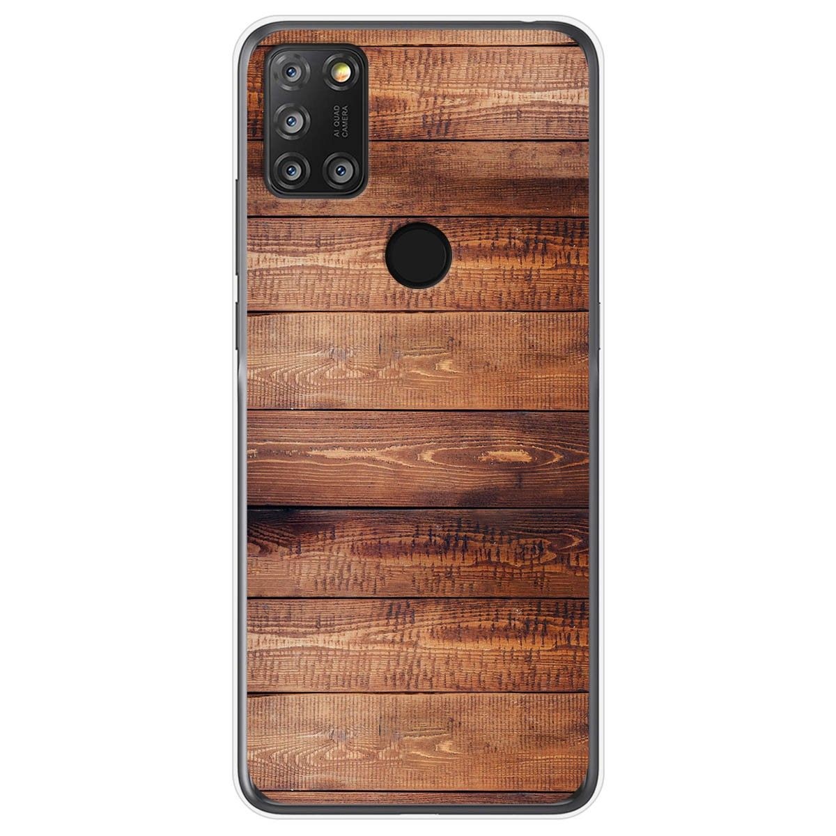 Funda Gel Tpu para Alcatel 3X 4CAM diseño Madera 02 Dibujos