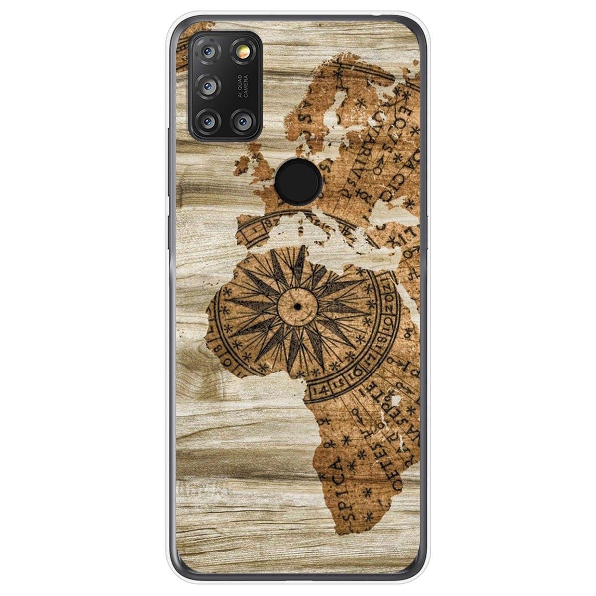 Funda Gel Tpu para Alcatel 3X 4CAM diseño Madera 07 Dibujos