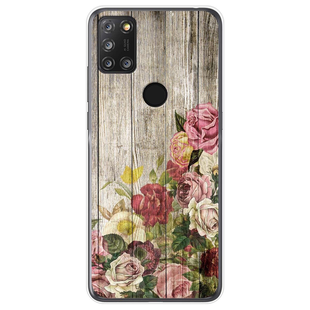 Funda Gel Tpu para Alcatel 3X 4CAM diseño Madera 08 Dibujos