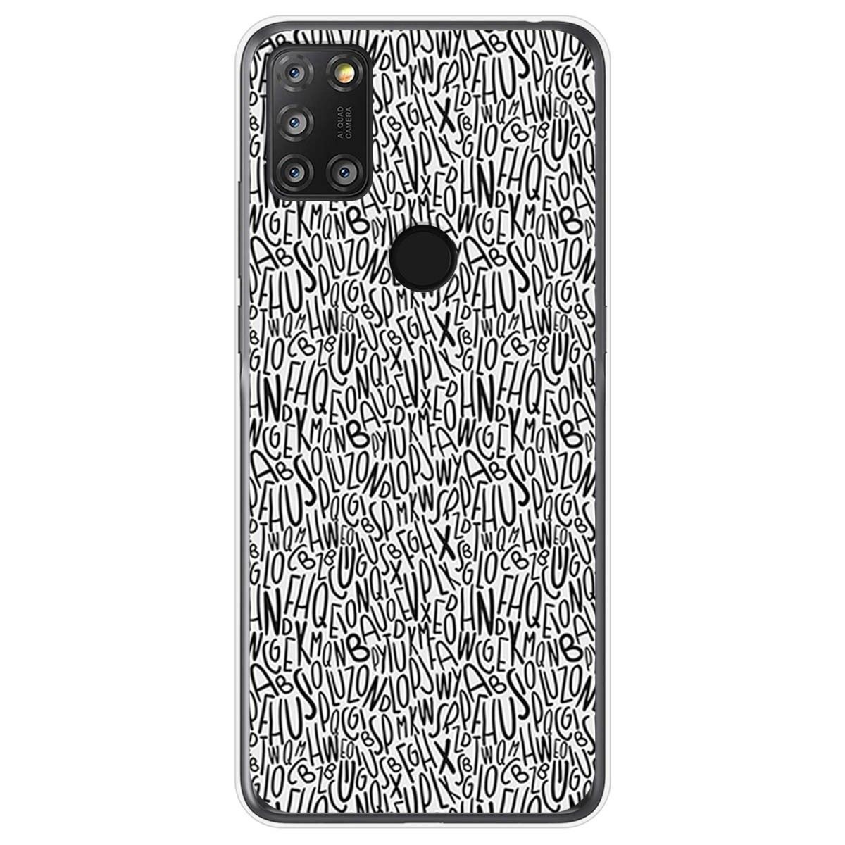 Funda Gel Tpu para Alcatel 3X 4CAM diseño Letras Dibujos