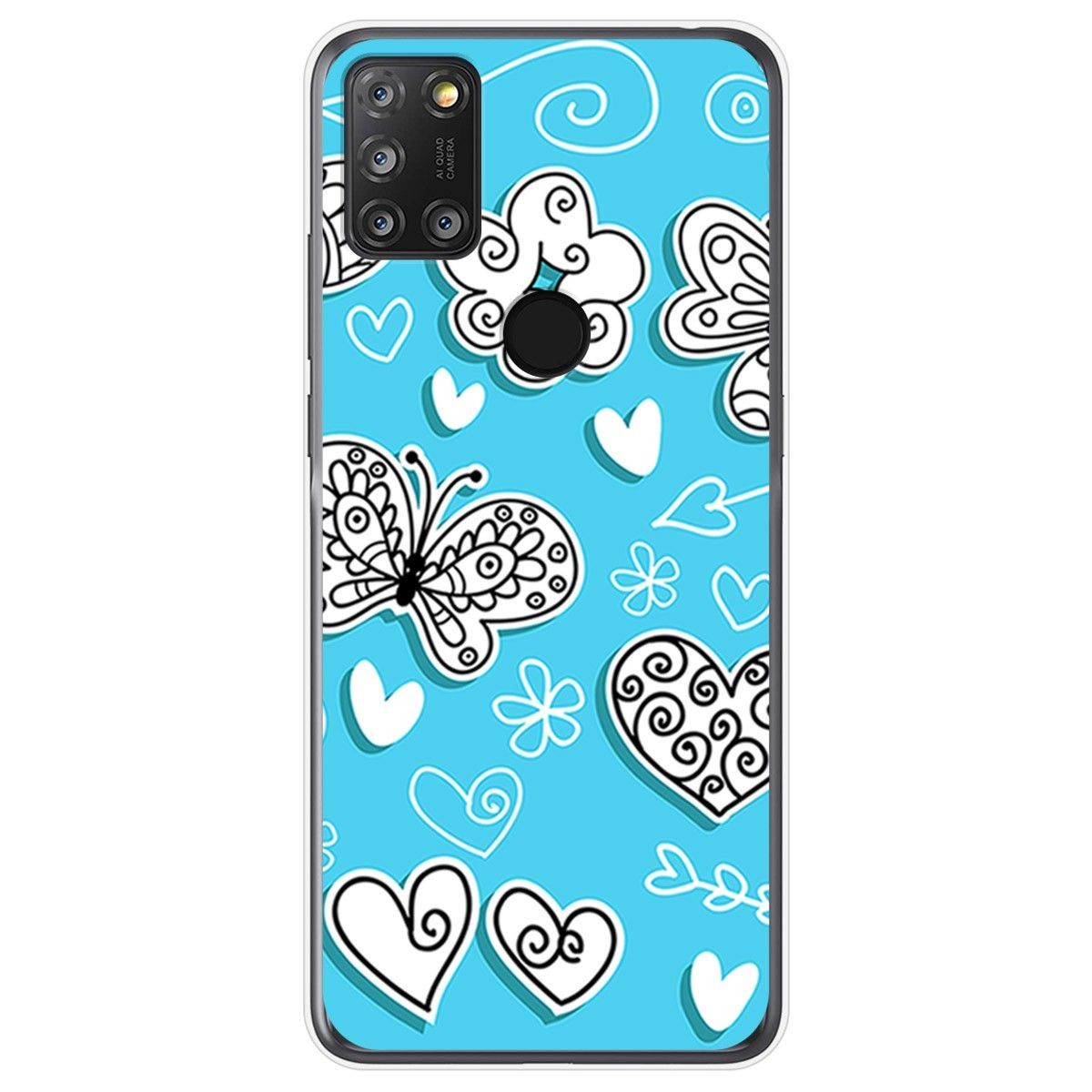 Funda Gel Tpu para Alcatel 3X 4CAM diseño Mariposas Dibujos