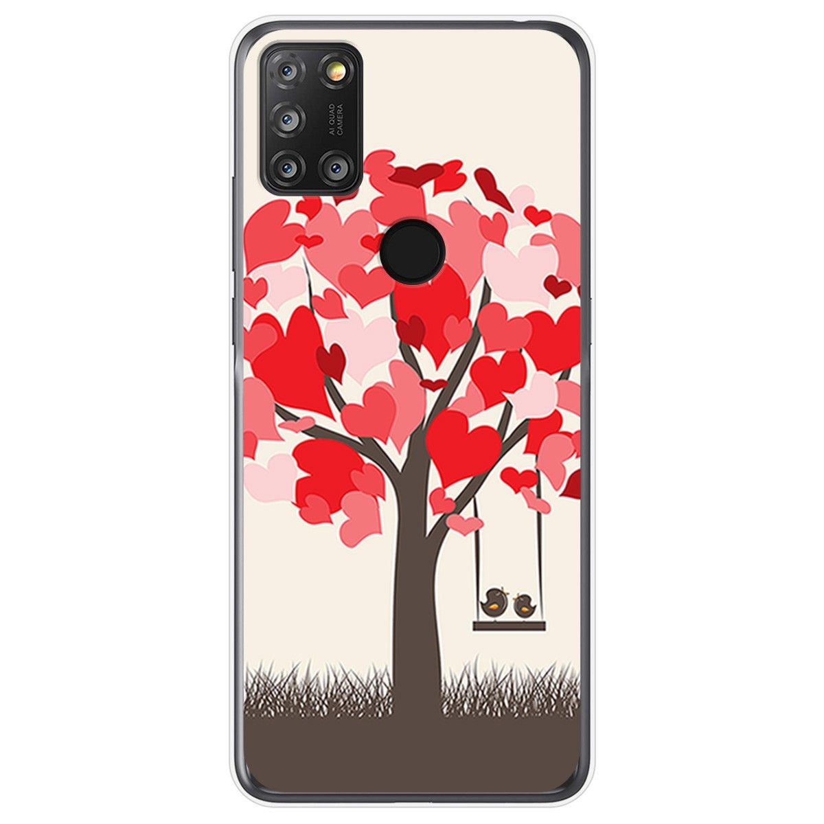 Funda Gel Tpu para Alcatel 3X 4CAM diseño Pajaritos Dibujos