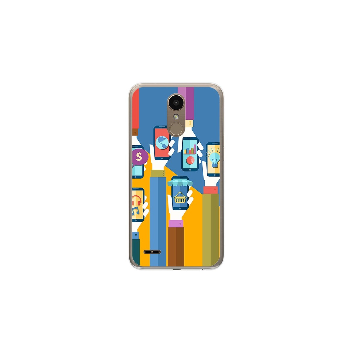 Funda Gel Tpu para Lg K10 2017 Diseño Apps Dibujos