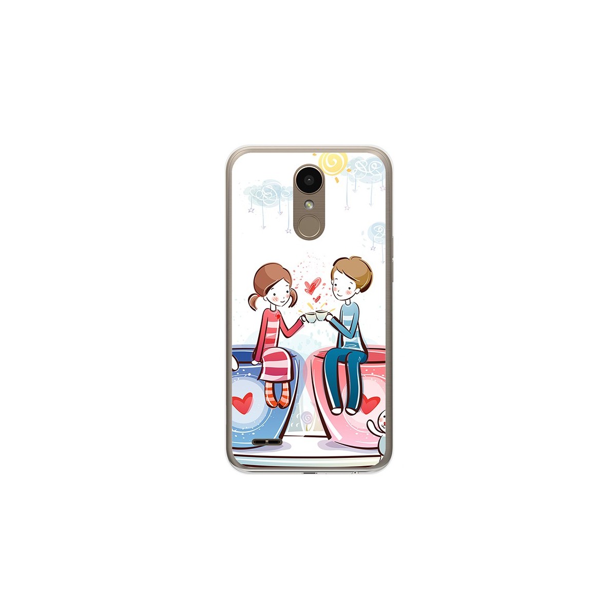 Funda Gel Tpu para Lg K10 2017 Diseño Cafe Dibujos