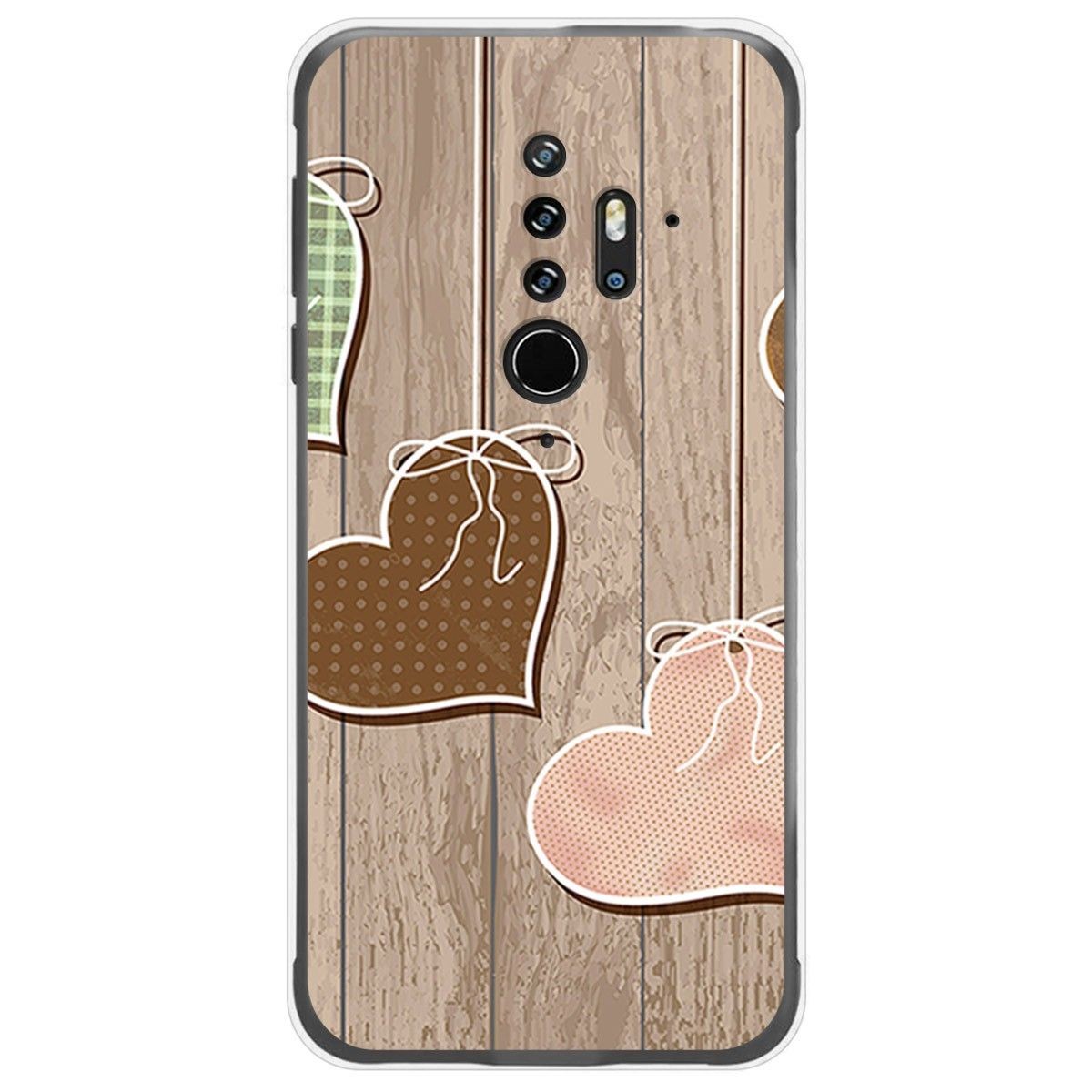 Funda Gel Tpu para Blackview BV6300 Pro diseño Corazones Madera Dibujos