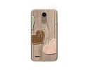Funda Gel Tpu para Lg K10 2017 Diseño Corazones Madera Dibujos
