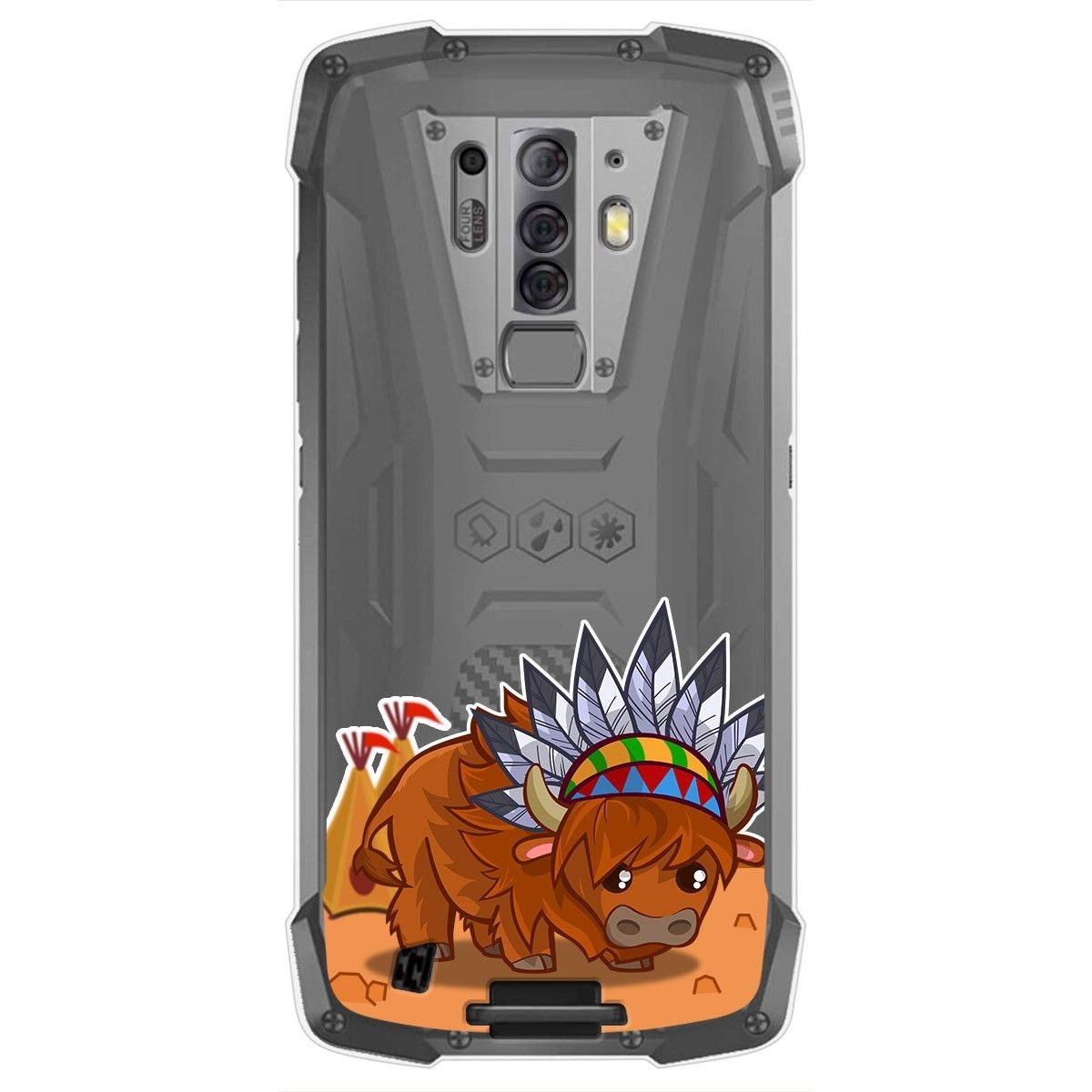 Funda Gel Transparente para Blackview BV6900 / BV6900 Pro diseño Bufalo Dibujos