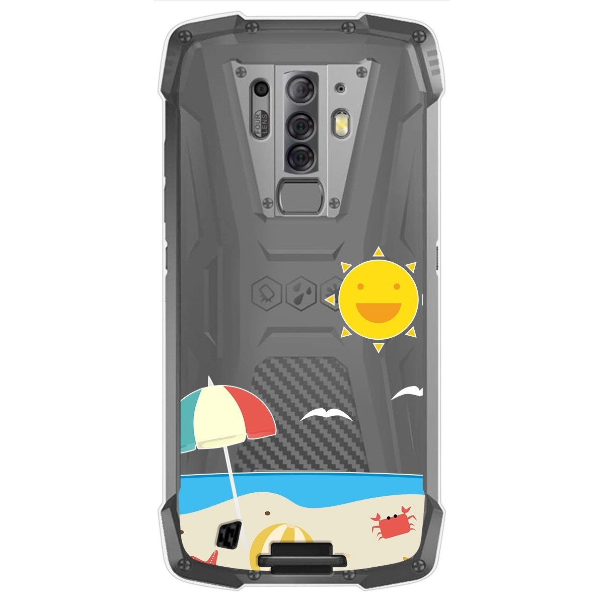 Funda Gel Transparente para Blackview BV6900 / BV6900 Pro diseño Playa Dibujos